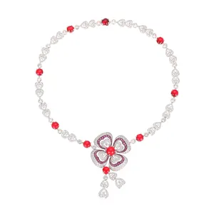 Collier court en rhodium pour femme, chaîne d'amour, perle porte-bonheur, joli bijou charmant pour les dames, offre spéciale,