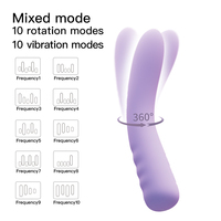 360-Grad-Rotationsvibrator aus Flüssigsilikon für Vaginale G-Punkt- und Klitoris-Stimulation, IPX7 Wasserdicht, USB-Aufladbar, 10 Frequenzen
