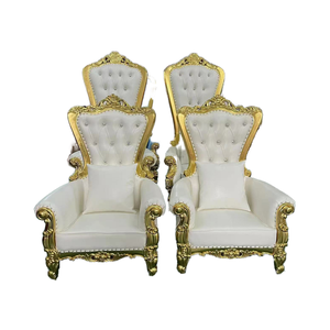 Chaises de trône royales dorées à haut dossier pour enfants, luxe, roi et reine, canapé de mariage pour hôtel - Product Image 6