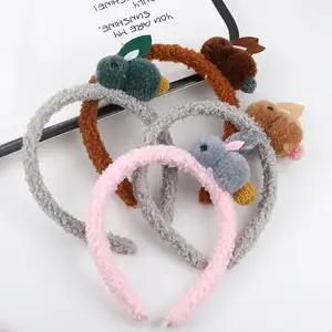 Fashion Wool Lamb Little Rabbit Head Band Colorful Plush Small Animal Hair Accessories Soft Fleece Head Bands