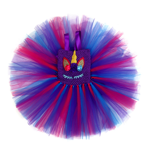 Robe d'été de haute qualité pour fête d'anniversaire Bébé Violet <span class=keywords><strong>Licorne</strong></span> Sequin Fluffy Tulle Tutu Robes pour Filles Enfants - Product Image 5