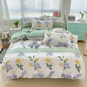 Tốt Nhất Bán Hoa Sơn Bedsheets Duvet Bìa Tấm Phẳng Thiết Lập Cho Tất Cả Các Mùa Twill Dệt Chải Sợi Nhỏ Bộ Đồ Giường Thiết Lập - Product Image 4