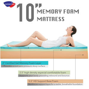 Colchón de espuma viscoelástica de Gel de alta densidad de 10 pulgadas en una caja, colchón de espuma viscoelástica con infusión de Gel para dormir bien, valor de calidad - Product Image 4