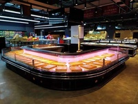 Commerciële koelkast voor fruit en groenten, open display koelkast, supermarkt koeler, 1200L capaciteit, 2-8°C enkeltemperatuur