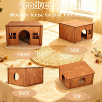 Nichoirs en bois pour cochons d'Inde, maisons et habitats pour animaux |   Grande maison cachette pour lapins, chinchillas, gerbilles - Accessoires pour animaux de compagnie en gros