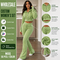 Ensembles d'été pour femmes, couleur personnalisée, sweat-shirts à manches longues, chemisier enveloppant et pantalon large, ensembles décontractés en lin pour femme, 2 pièces