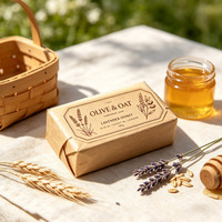 Rouleau d'étiquettes personnalisées en papier kraft pour savon, avec logo découpé, autocollantes, décoratives, faites à la main, pour emballage