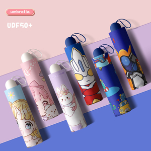 Manual Open Parapluie Reflective <b>Strip</b> Safety Kids Cartoon Cute Compact Portable UV Protective Custom Folding Umbrella With Logo - Product Image 1
