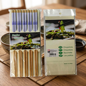 Bamboo Chopsticks 24*0.6 Printed Modern Design Reusable Eco-Friendly 5 Pairs Mixed Colors No Thread 12 Pack - Product Image 3