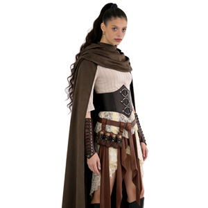Ensemble de costumes de cosplay de pirate médiéval avec cape et corset pour femmes, tenue de jeu de rôle pour Halloween - Product Image 2