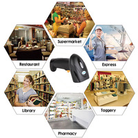 Lecteur de codes-barres sans fil EVAWGIB pour entrepôt, lecteur de codes-barres 1D/2D, scanner automatique de codes QR pour supermarché, BT USB 2.4ghz, noir, A4
