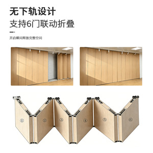 Quincaillerie de porte pliante sans rail Kaishengxi en alliage d'aluminium, épaisseur de paroi 2,8 mm, double axe, capacité de charge 100 kg, porte de cloison - Product Image 5