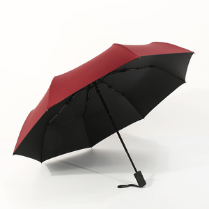 Parapluie solaire QX anti-UV 8K, pliable en 3 sections, entièrement automatique, couleur unie, avec colle noire intérieure, pour cadeaux d'affaires, 9 couleurs - Product Image 6