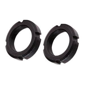 Tuercas de bloqueo redondas ranuradas de acero al carbono de óxido negro personalizadas DIN 981 M25 para rodamientos y automoción - Product Image 2