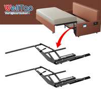 WELLTOP Cadre de lit pliant moderne en métal pour chambre à coucher avec quincaillerie convertible en canapé réglable