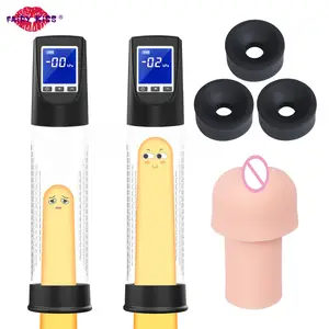 Extender pompa penis otomatis dengan meteran, pompa penis daya LCD elektrik pembesar penis vakum up pria