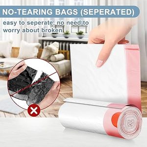 ถุงขยะขนาดเล็ก Huamaohengchun 4 แกลลอน ถุงขยะแบบไม่ขาดง่ายพร้อมเชือกรูด ไม่มีกลิ่น ถุงขยะสีขาวสำหรับห้องน้ำ จำนวน 60 ใบ - Product Image 6