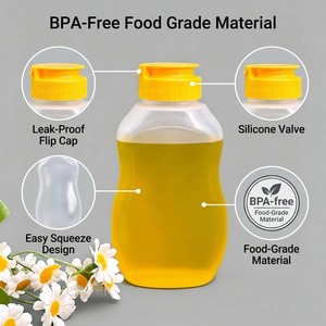 Bouteille en PP <span class=keywords><strong>de</strong></span> qualité alimentaire 280 ml 425 ml facile à presser, distributeur durable avec bouchon à clapet pour les contenants <span class=keywords><strong>de</strong></span> moutarde, <span class=keywords><strong>de</strong></span> ketchup et <span class=keywords><strong>de</strong></span> pâte <span class=keywords><strong>de</strong></span> sésame - Product Image 4