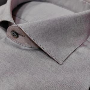 Chemise pour homme sur mesure, col rabattu gris |   100% coton |   ODM sur mesure haut de gamme |   Tissus chinois de qualité supérieure |   Géométrique d'été - Product Image 4