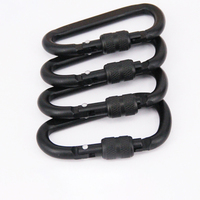 Mousqueton à anneau en D en alliage d'aluminium avec verrouillage à vis et ressort, crochet porte-clés robuste pour camping, randonnée et équipement de plein air, en gros