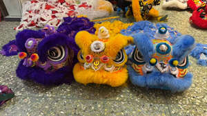 Hecho a mano tamaño Normal China <span class=keywords><strong>dos</strong></span> <span class=keywords><strong>personas</strong></span> actuación León danza traje Guangzhou fábrica cultura china baile León danza - Product Image 6