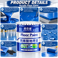 Peinture acrylique industrielle à base d'eau pour sols, revêtement durable pour béton, idéal pour usines, entrepôts et garages