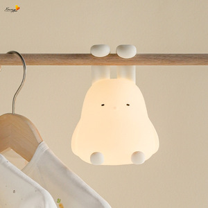 Warm <b>light</b> Cute Animal Soft Silicone Rabbit LED Night <b>Light</b> Bedroom Lamp USB Rechargeable for Kids Nursery with Timer - Product Image 5