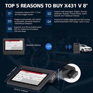 แท็บเล็ต X431 V8 ระบบ Wifi ครบชุดสำหรับรถยนต์ หน้าจอ 8 นิ้ว OBD2 - Product Image 5
