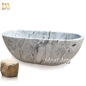 Vasca da Bagno Autoportante in Marmo Bianco, Vasca di Lusso per Spa e Arredo Bagno - Product Image 6