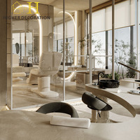Mobilier de Salon Professionnel, Table de Manucure en Bois Personnalisée, Table d'Onglerie en Marbre et Coiffeuse Miroir pour Décoration de Salon de Beauté