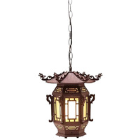 Lanterne antique de style national, lustre LED en aluminium brun foncé, lampe de palais, pavillon chinois hexagonal, lumière classique de balcon