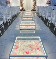 Plate-forme de scène en verre pour mariage intérieur extérieur Led Transparent Plexiglas Belle scène en verre pour la décoration de fête de mariage