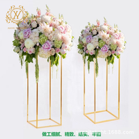 Support floral carré pour centre de table de mariage, décoration d'auditorium, décoration de vitrine, cadre floral de mariage