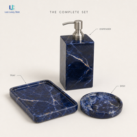 Plateau en pierre bleue Sodalite Luca |   Plateau à Bijoux en Marbre Poli Naturel Décoratif pour la Maison et le Bureau, Cadeau Personnalisé sur Mesure