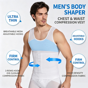 Débardeur Amincissant <span class=keywords><strong>Homme</strong></span> Haute Élasticité, Gaine Amincissante Invisible avec Fermeture à Boucle Réglable, Top Sculptant la Taille pour <span class=keywords><strong>Homme</strong></span> - Product Image 2