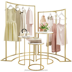 Vàng Thương Mại Nhiệm Vụ Nặng Nề Móc Quần Áo Cửa Hàng Kệ Lắp Ráp Vòng Hiển Thị Giá S Loại Tháo Lắp Áo Đứng - Product Image 3