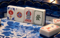 Ensemble de Mahjong Américain de Luxe Moderne en Marbre Bleu, 160 Tuiles, Design Pagode Chinoiserie, Acrylique Bicolore, Jeu Complet, Cadeau