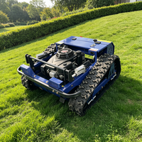 Robot tondeuse à gazon sur chenilles en caoutchouc avec moteur à essence quatre temps pour usage domestique, ranch et outils de jardinage haute performance