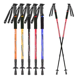 Aanpassen Anti Slip Nordic Wandelstok Ultralight Trekking Stok Alpine 3 Sectie Telescopische Aluminium 7075 Berg Wandelen Pole