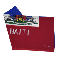 Bandana carrée en coton 55*55cm avec drapeau haïtien personnalisé