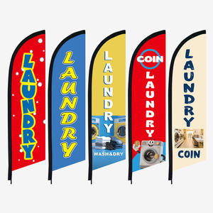 Bendera Polyester Profesional untuk Iklan, Custom untuk Laundry, Dry Cleaner, Bisnis, Bendera Bulu Promosi Cetak Digital - Product Image 1