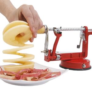 Pomme Corer Spiral Trancheuse de <span class=keywords><strong>poire</strong></span> réglable à manivelle Machine à éplucher les fruits Spiralizer Fabrication de tartes Éplucheur de pommes en acier inoxydable - Product Image 4