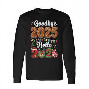 Adiós 2025, Hola 2026, Camiseta de Manga Larga de Navidad y Año Nuevo - Product Image 2