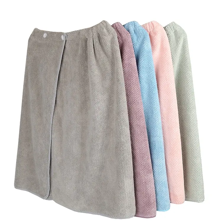 Nhanh Chóng Làm Khô Phụ Nữ Mềm Váy Khăn Coral Fleece Microfiber Bath Váy Áo Choàng Tắm