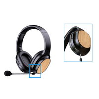 Auriculares magnéticos planos a prueba de agua EM, Auriculares deportivos inalámbricos BT 5,0, micrófono, concepto de juego de bambú de madera, uso de teléfono móvil