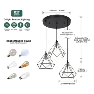 可调高度金属灯罩灯笼灯吊灯餐厅D25cm厘米