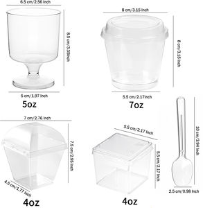 2oz/3oz/4oz/5oz/6oz/7oz 60ml/90ml/120ml/150ml/180ml Carré de tasse en plastique PS/<span class=keywords><strong>PP</strong></span> gobelet rond en plastique transparent Gobelet à mousse pour pouding - Product Image 3