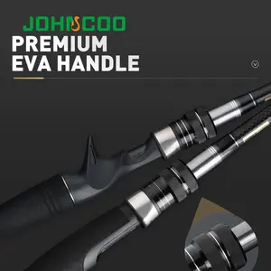 JOHNCOO Hunting Black Carbon Fishing Rod 2.7m 3.0m MH H Power 10-45g Carbon Fibre Fishing Rods