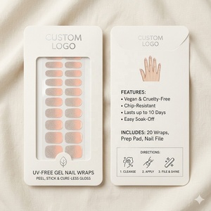 Esmaltes de Uñas en Gel sin UV Color Champán Dorado Verano 2026, Tiras de Esmalte con Degradado Ombre Elegante para Bodas, Pegatinas de Uñas Semi Curadas - Product Image 1
