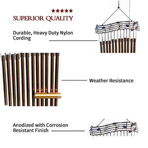 Carillon éolien classique en métal, décoration suspendue pour guitare, cadeaux artisanaux, harpe, carillons éoliens commémoratifs avec 12 tubes en aluminium inoxydable - Product Image 4